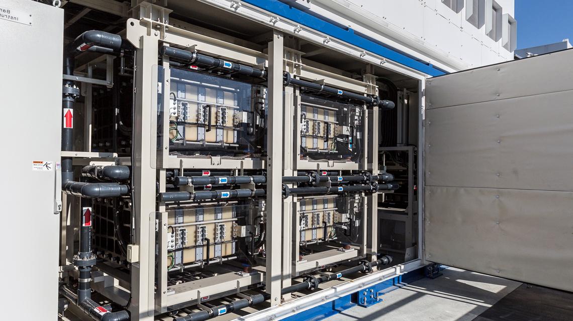Part of SDG&E's lithium-ion battery energy storage facility in Escondido, CA, USA